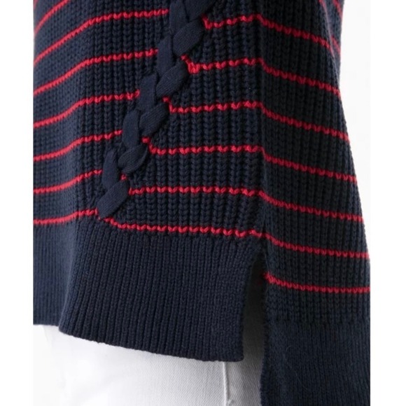 Vineyard Vines Break Stripe Lattice Crew Cotton Merino Wool Sweater - Size M - Picture 4 of 10